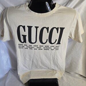 Gucci Cream Color Front Print T-shirt (S) Cozcat Tag